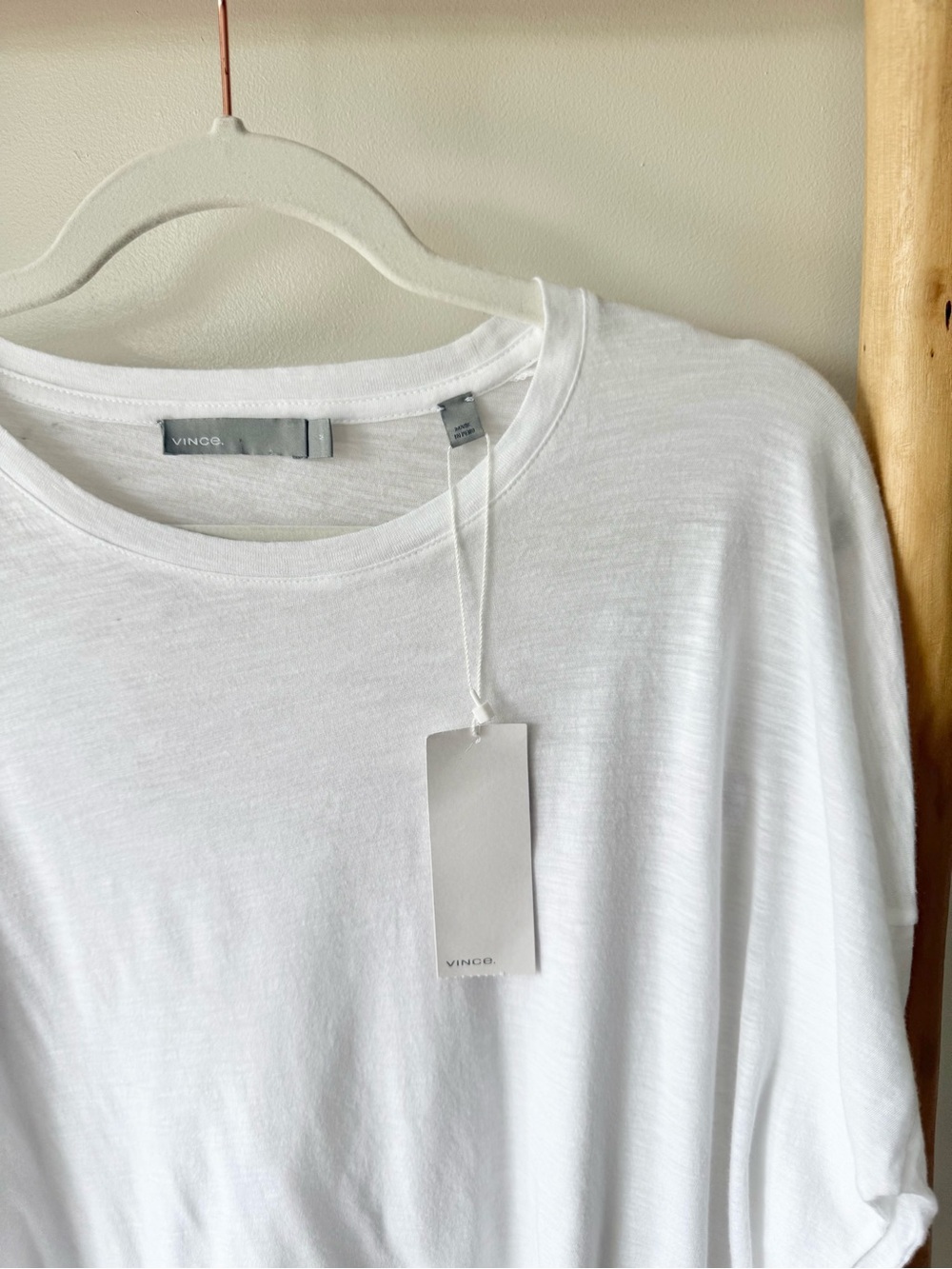 Vince Designer Pima Cotton White Oversized Lightweight LS Slub Tee Shirt M NWT - Picture 3 of 9